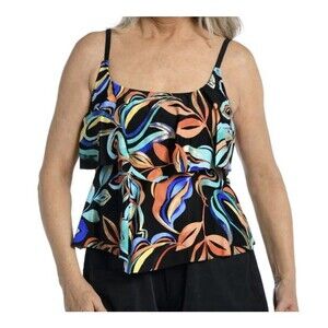 Maxine Of Hollywood Watercolor Expressions Two Tiered Tankini Top
